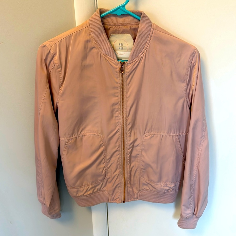 Anthropologie Pink bomber jacket, size XS